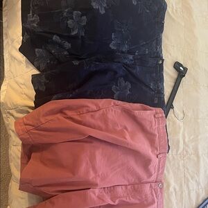 Floral Navy and Pink Shorts Set